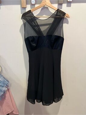 Vintage Ever Beauty Black Sheer-Panel Dress